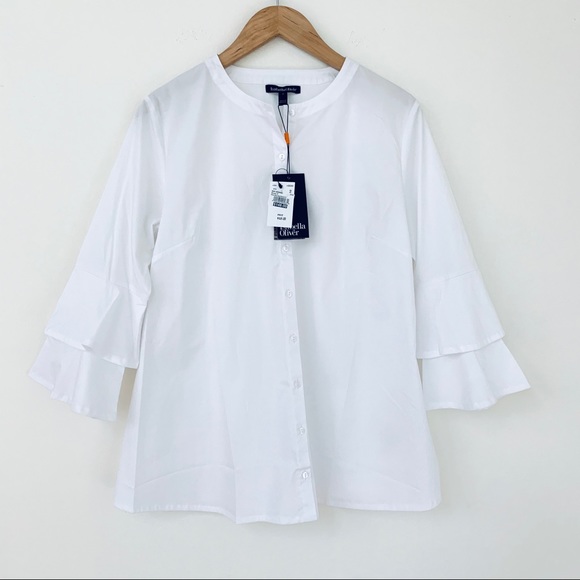 Isabella Oliver | White Button up Blouse - Picture 11 of 13
